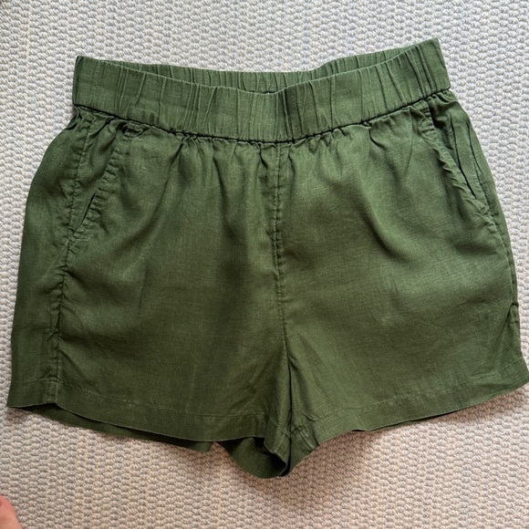 J. Crew Pants - JCrew Green Linen Women's Shorts Size Small